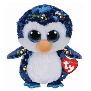 🔥 NEW / Ty Flipables / PAYTON OWL / Blue/Mixed Colored  Sequins / w/TAGS